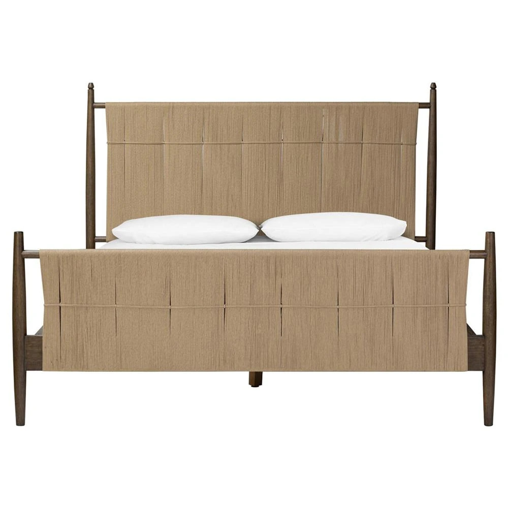 Richard Natural Rush Almond Bed - Queen | Kathy Kuo Home