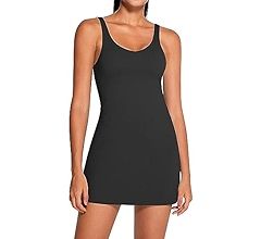 colorskin Womens Tennis Dress with Built in Shorts Open-Back Waistband Active Workout Dress Sleev... | Amazon (US)