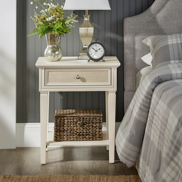 Monica 1 - Drawer Nightstand in Off-White | Wayfair Professional