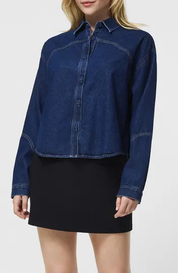 French Connection Archie Crop Denim Shirt in Archie Denim at Nordstrom Rack, Size X-Small | Nordstrom Rack