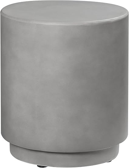 HOMCOM Round Side Table, Lightweight Accent Table with Concrete Finish, Nightstand with 4 Adjusta... | Amazon (US)