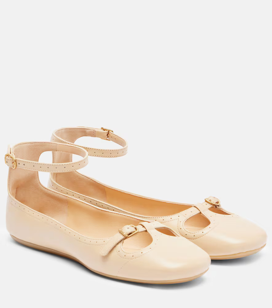 Chloé Misty leather ballet flats | Mytheresa (INTL)