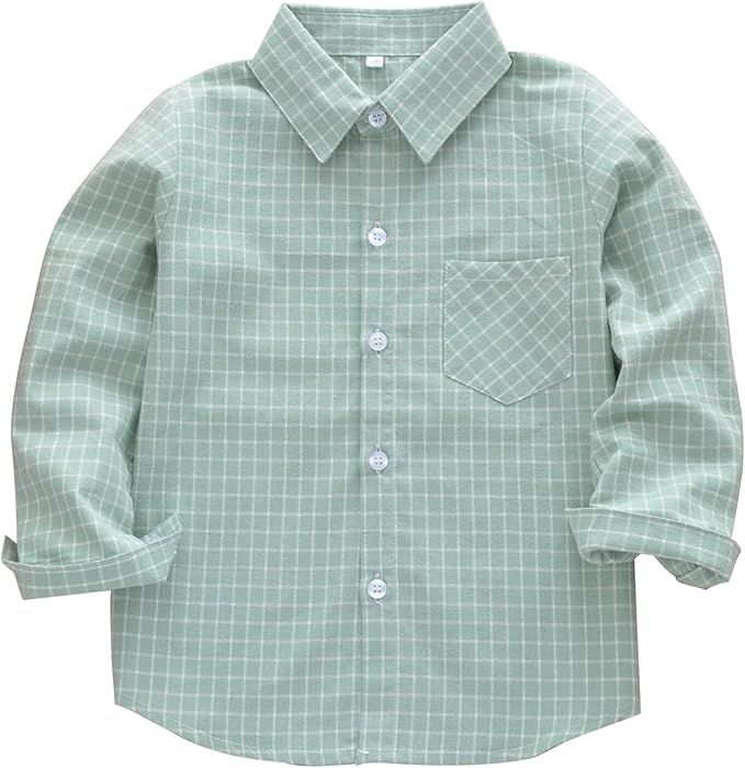 Boys Flannel Shirts Button Down Western Shirts Boys Christmas Outfit Toddler Buffalo Plaid Shirts... | Amazon (US)