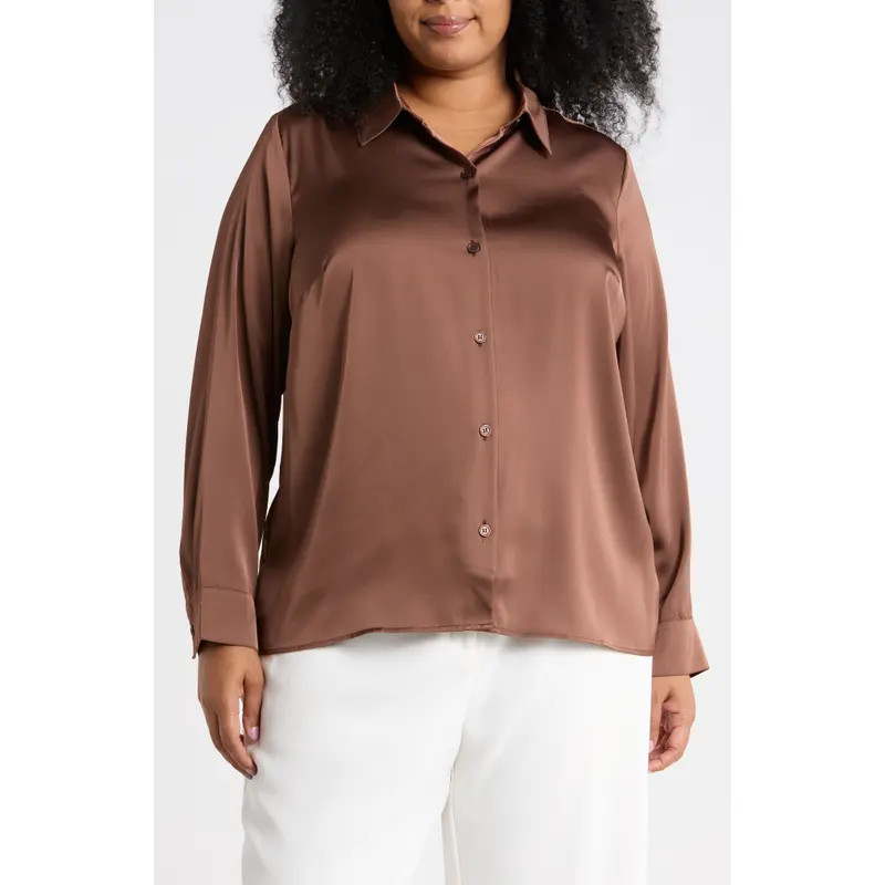 Vince Camuto Long Sleeve Button-Down Shirt in Classic Navy at Nordstrom Rack, Size 1X | Nordstrom Rack