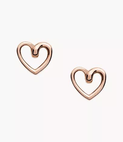 Rose Gold-Tone Stainless Steel Stud Earrings | Fossil (US)