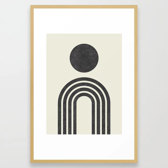 Mid century modern black Framed Art Print | Society6