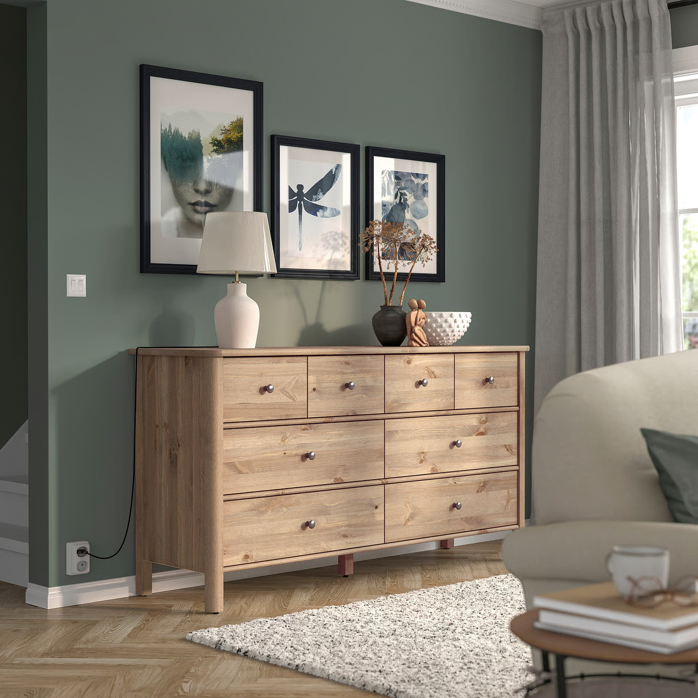 IKEA STOREMOLLA 8-drawer dresser, gray-brown stained, 67 3/8x19 5/8x35 7/8 | IKEA US