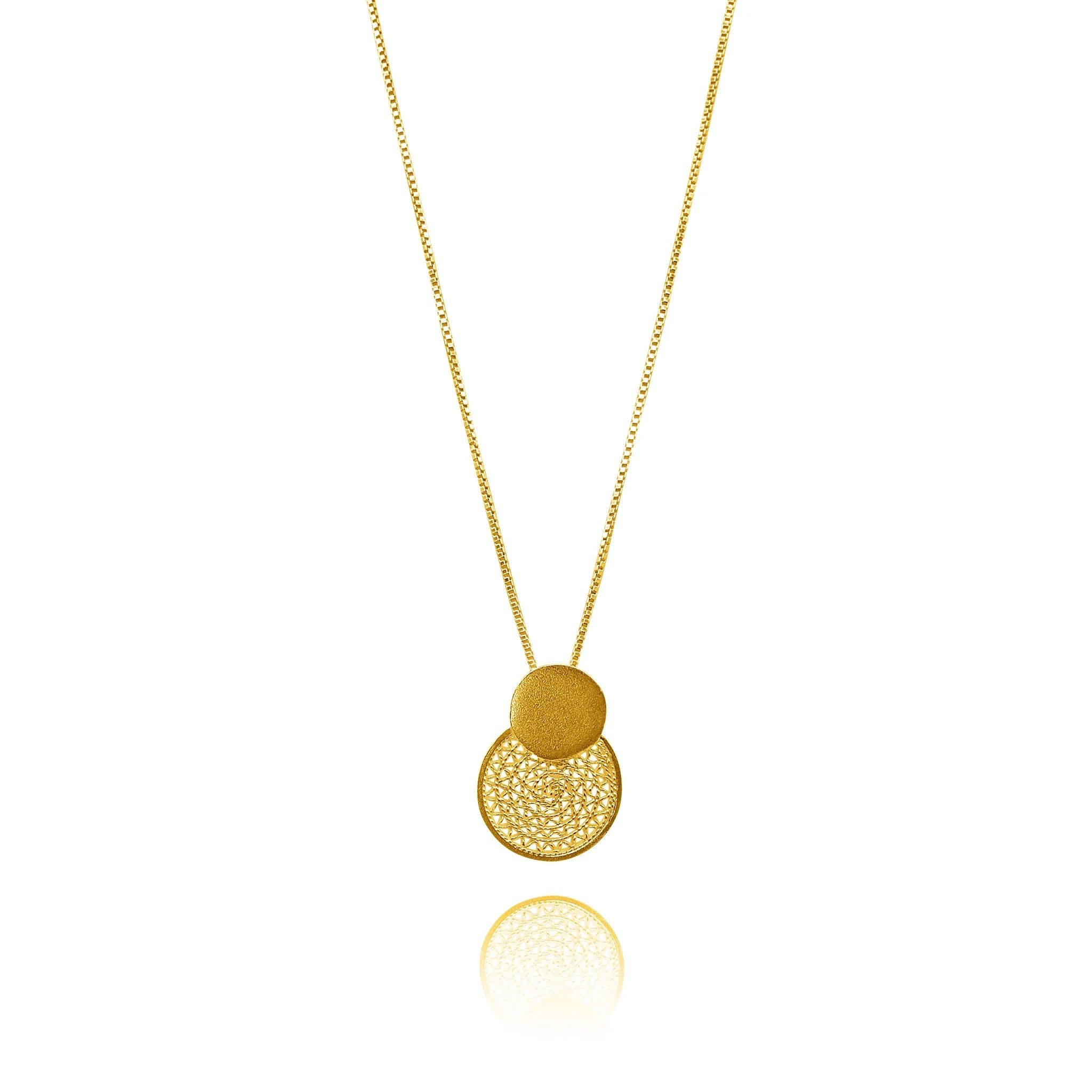 BLANCH GOLD PENDANT NECKLACE FILIGREE | Olmox Jewelry