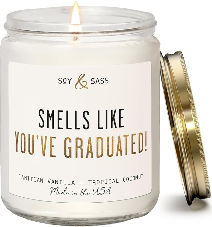 Graduation Gift for Her Smells Like You've Graduated Soy Candle, w/Vanilla & Coconut I 2026 Colle... | Amazon (US)