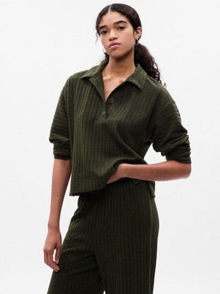 Cozy Rib Henley PJ T-Shirt | Gap (US)