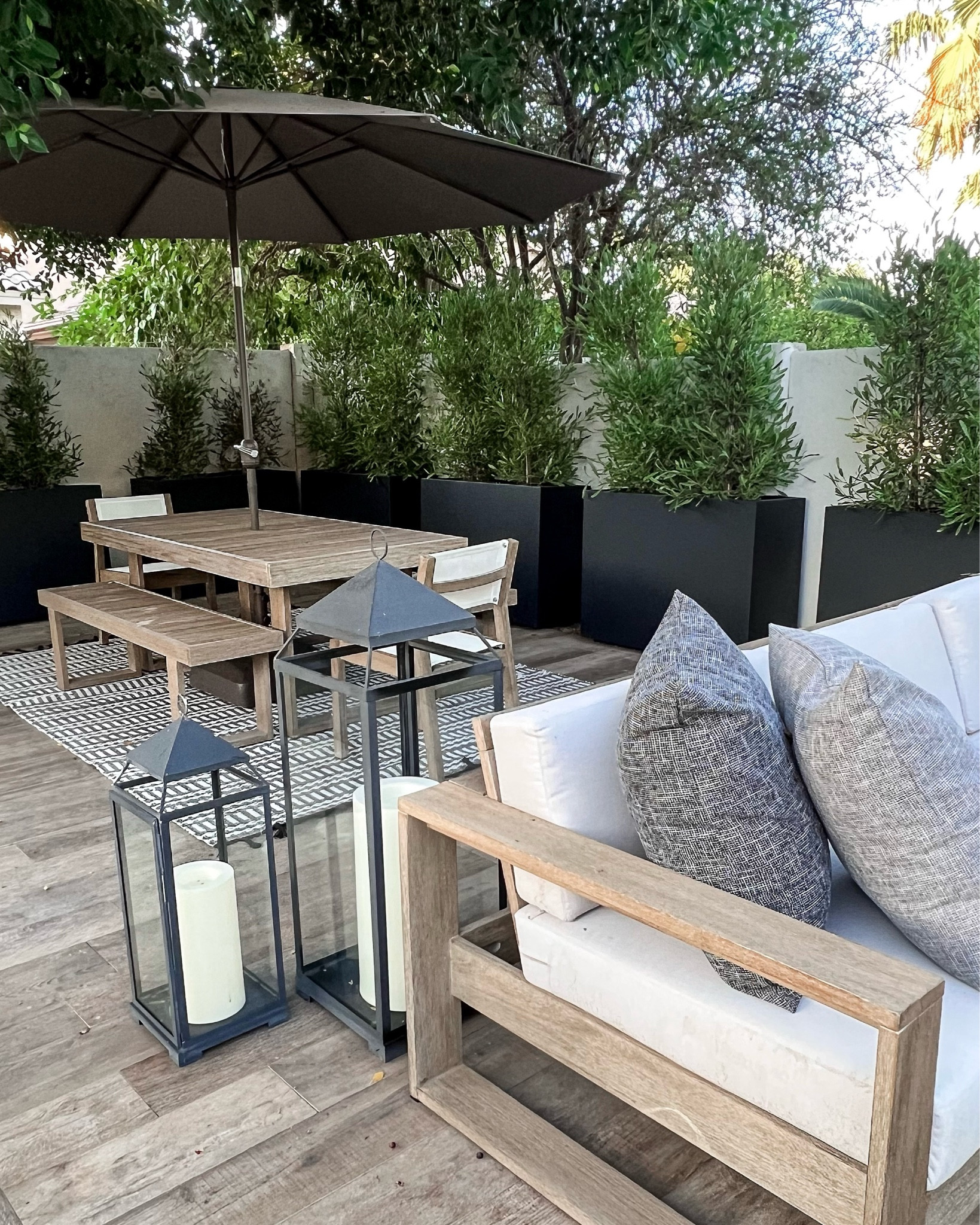 We finally found the perfect planters to finish this space…tall enough to be seen and make a statement, yet deep enough to plant so these will grow into more privacy screens 
Bonus these are on major sale!!!! 20% off!!!
Linking our patio furniture we’ve had for 3 years now and LOVE! Gives that chic resort vibe we were going for 
Liveloveblank, Kim Blank’s Outdoor space design, Outdoor furniture, Resort living 
Desert living
Scottsdale, Arizona 
Wayfair, West Elm, Pottery Barn, Walmart and Amazon outdoor furniture 
#LTKSeasonal #LTKfamily #LTKFind


#LTKsalealert #LTKstyletip #LTKhome