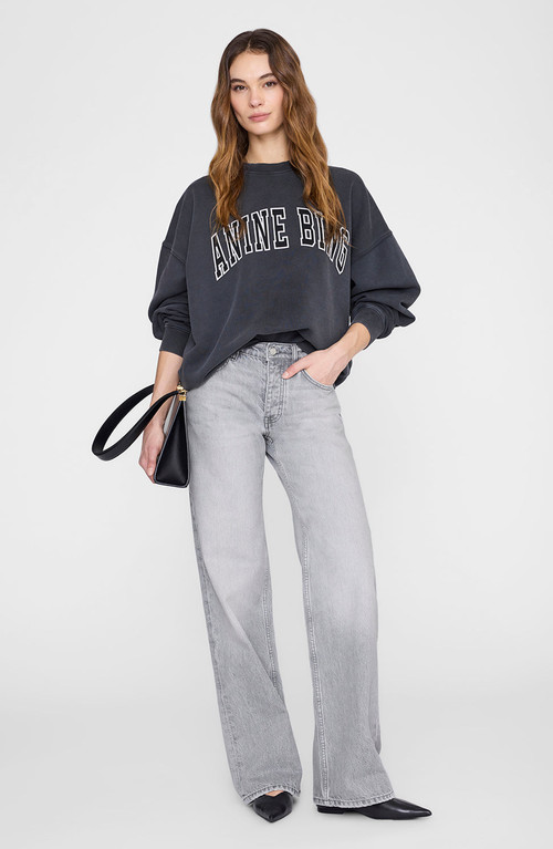 ANINE BING Miles New Classic Sweatshirt in Washed Black at Nordstrom, Size Small | Nordstrom