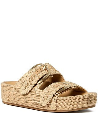 Loeffler Randall Nico Woven Raffia Banded Footbed Sandals | Dillard's | Dillard's