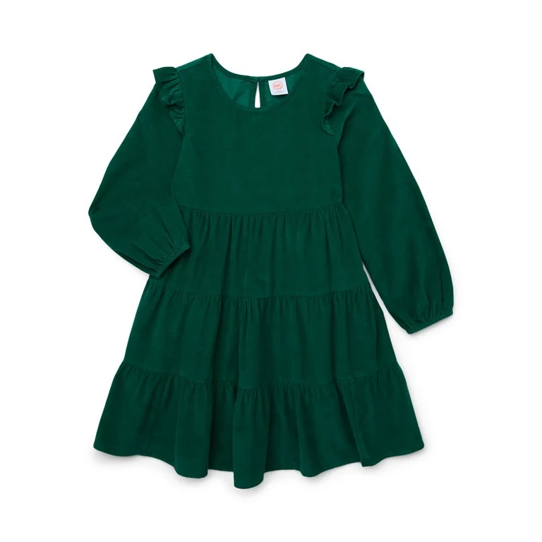 Wonder Nation Girls Cord Ruffle Dress, Sizes 4-18 & Plus | Walmart (US)