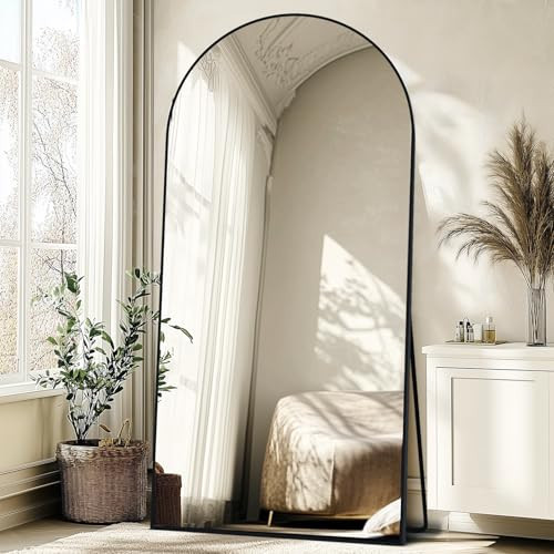 ABSWHLM Oversized Full Length Mirror 81x41 Inch - Wall Mounted or Standing Floor Mirror with Aluminum Alloy Frame, Shatterproof Tempered Glass - Modern Mirror for Bedroom, Living Room, Closet, Black | Amazon (US)
