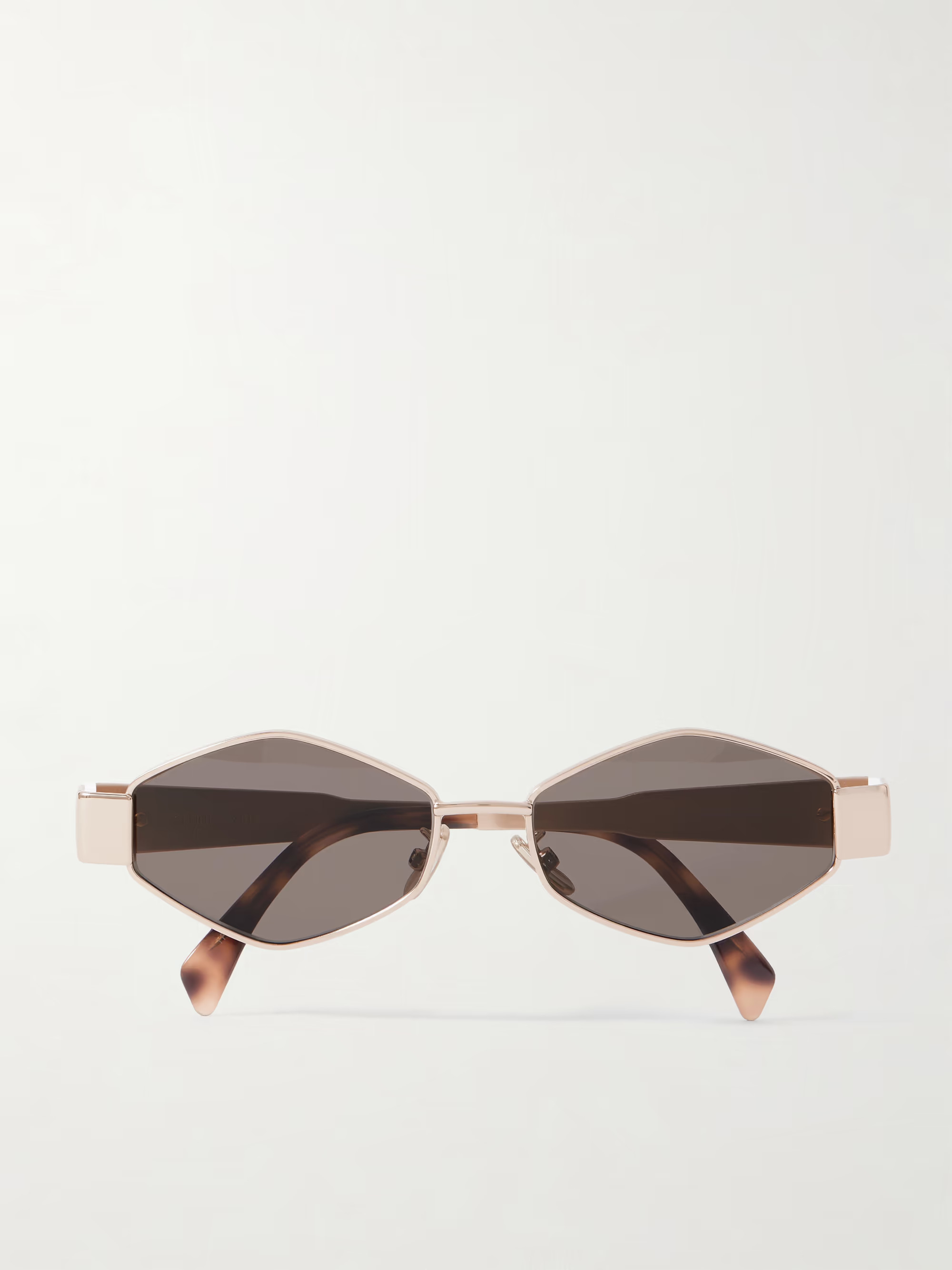 Triomphe goldfarbene Sonnenbrille mit sechseckigem Rahmen | NET-A-PORTER (UK & EU)