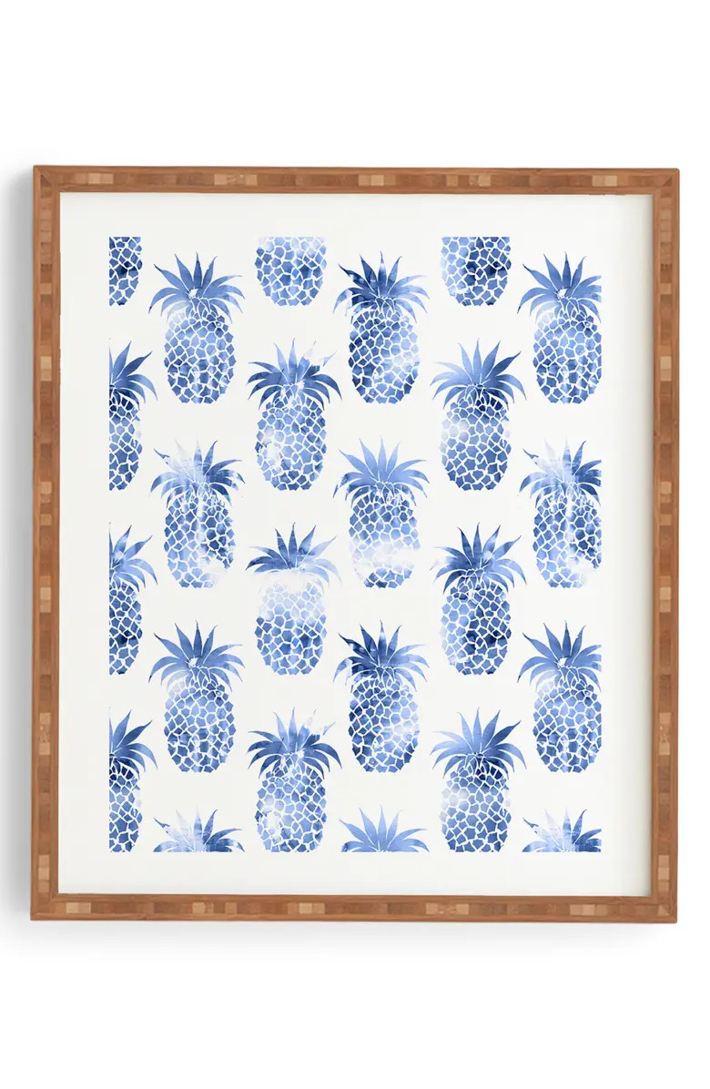 Pineapples Blue Framed Wall Art | Nordstrom | Nordstrom