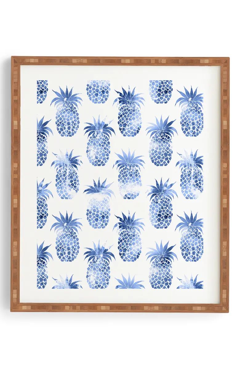Pineapples Blue Framed Wall Art | Nordstrom