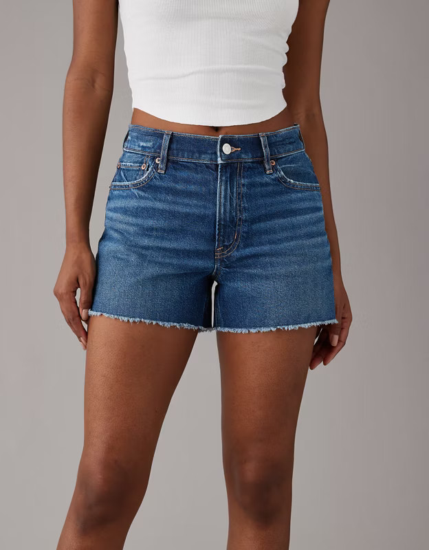 AE Strigid Super High-Waisted Relaxed Denim Short | American Eagle Outfitters (US & CA)