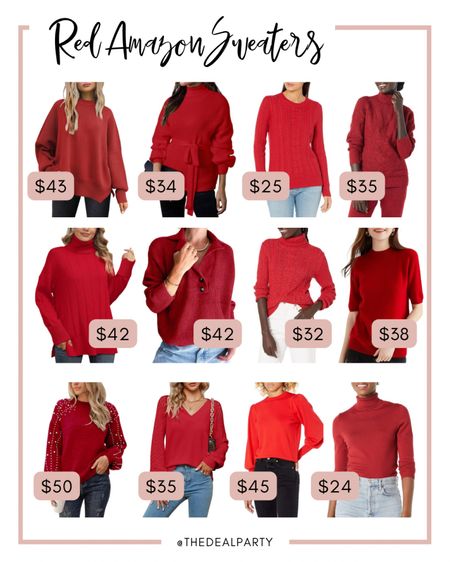 Red Amazon Sweaters | Amazon Sweaters | Red Sweaters | Amazon Fashion | Holiday Sweaters | Holiday Fashion 

#LTKSeasonal #LTKfindsunder100 #LTKHoliday