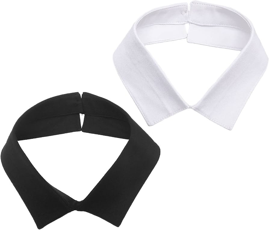 TSHAOUN 2 Pieces Lady Shirt Fake Collar, Detachable Collars, Womens Fashion Fake Collar Choker, W... | Amazon (UK)