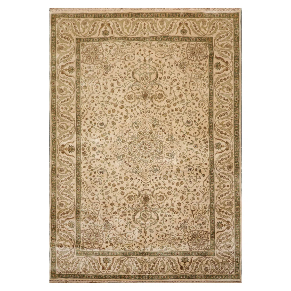 One-of-a-Kind Rectangle:6'2''x8'10'' Silk Area Rug in Beige | Wayfair North America