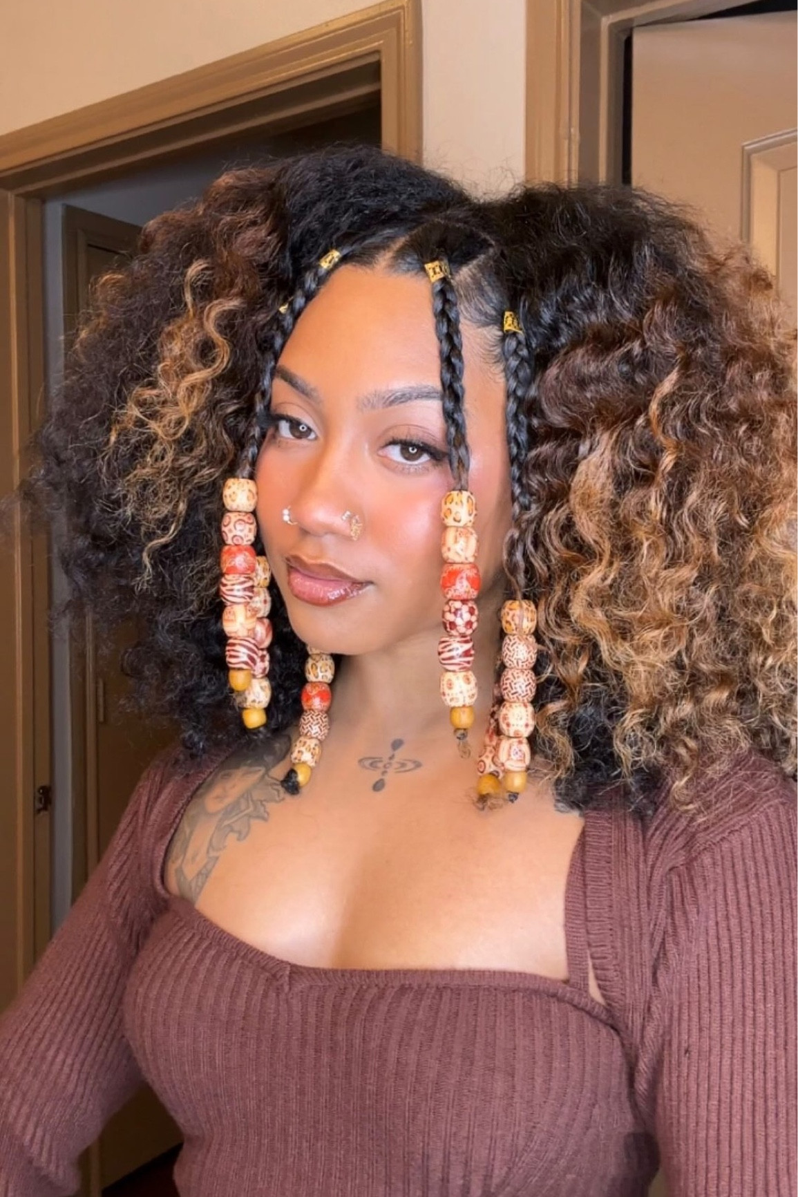 Your Next Natural Hairstyle: Braids and Beads with a Twist Out! 🤎 A cute and pretty easy way to spice up a twist out! (Ladies if you’re not the best braider, you can do mini twists )

Products Used:
Aveda Be Curly Enhancer Cream
Olaplex Bond Shaper Curl Defining Cream
Colors and Care Edge Fixer
Red by KISS Jumbo Wood Beads
Cecred Sealing Lotion and Nourishing Oil
ORS Curl Show Curl Style Mouse

#naturalhairstyles #twistout #braidedhairstyles