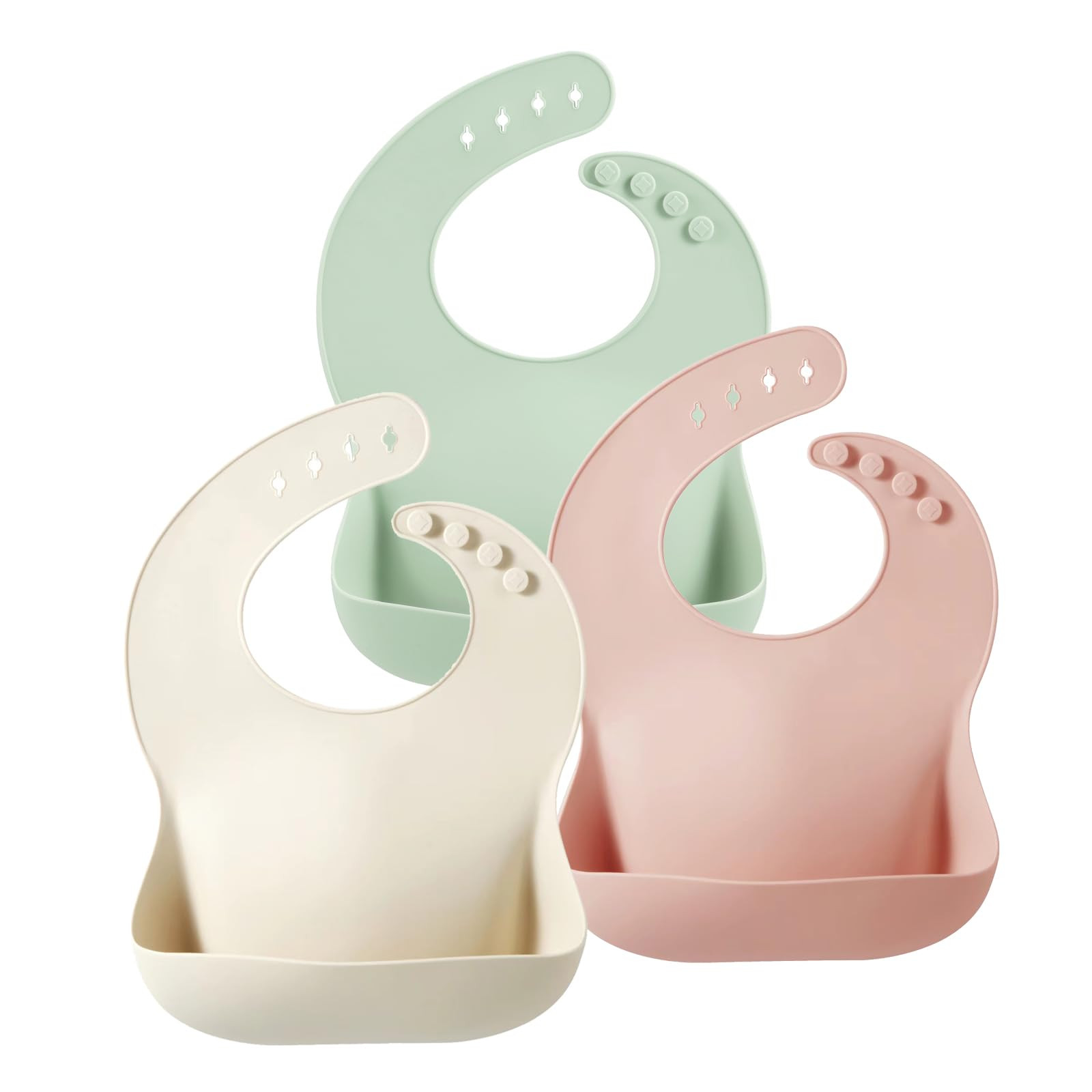 PandaEar 3 Pack Silicone Bibs for Babies & Toddlers, Waterproof Baby Bibs 6-12-18 months for Wean... | Amazon (UK)