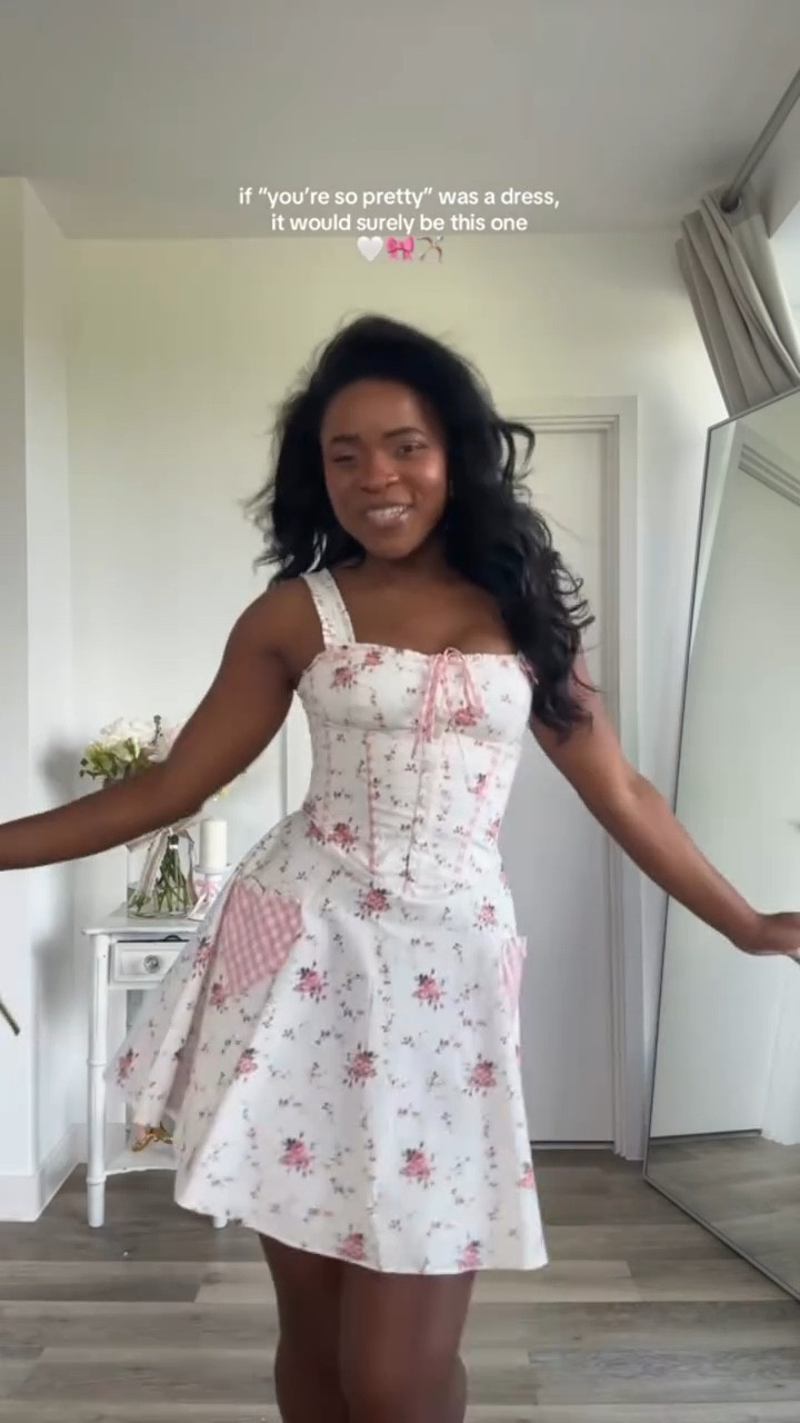 the prettiest little dress there ever was!!! 🎀 
#houseofcb #romanticizeyourlife #pinterestgirl #softblackgirl #girlygirl
