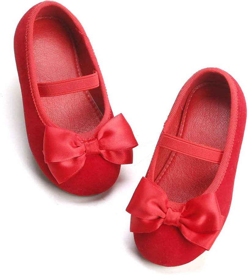 Felix & Flora Toddler Flower Girl Dress Shoes - Girl Ballet Flats Party School Shoes Wedding | Amazon (US)