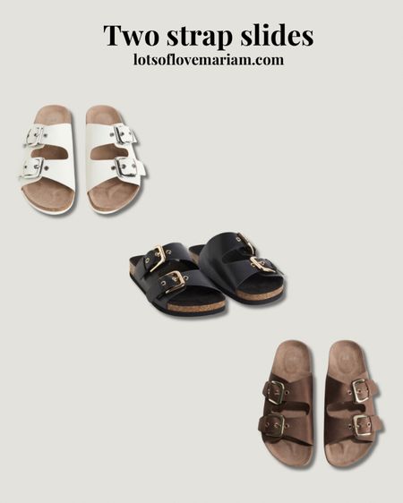 Two strap slides/sandals - a summer capsule wardrobe essential!! I have the black ones and they are so comfy!!!! 

#LTKshoes #LTKsummer #LTKstyletip