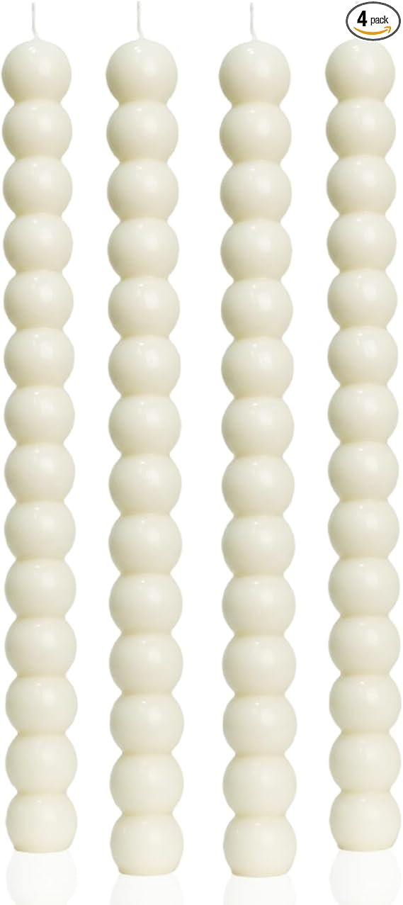 MAITREYA Ivory Tall Taper Candle Stick Candles Spiral Taper Candles-Set of 4 for Decoration Weddi... | Amazon (US)