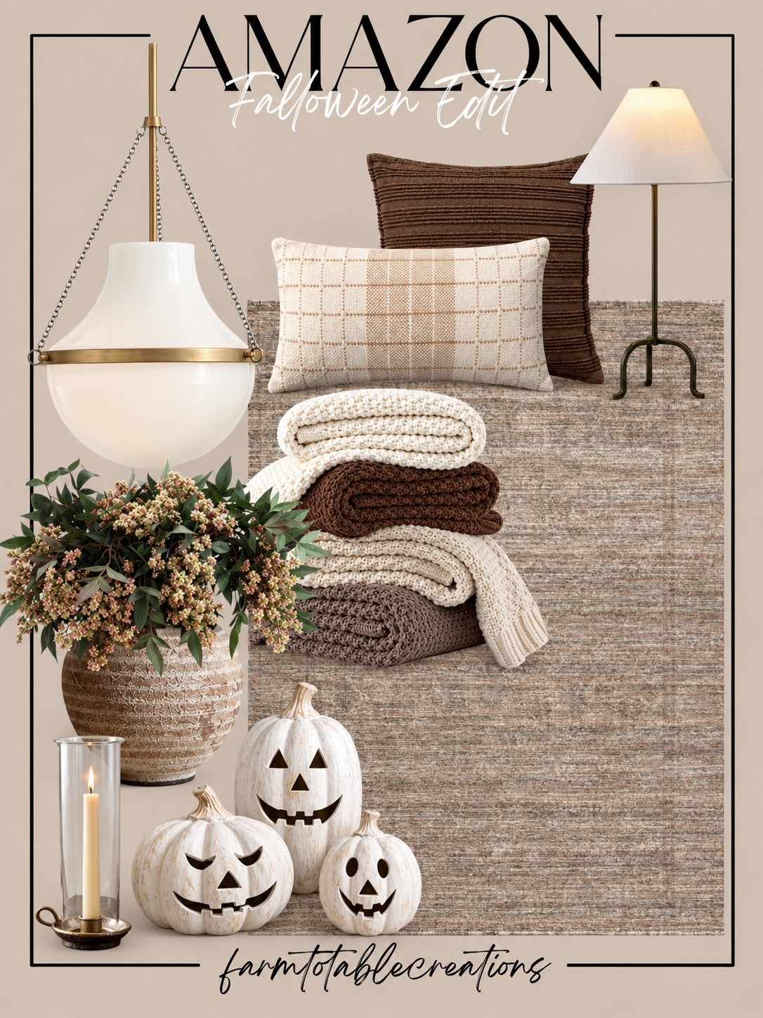 FALLOWEEN AMAZON HOME FINDS

Follow @farmtotablecreations on Instagram for more home finds and styling inspiration.

Warm neutrals, cozy textures, and subtle Halloween accents come together to create a home that feels inviting all season long. These timeless Amazon finds make it easy to layer your space for Falloween with pieces you’ll enjoy well beyond October.

#AmazonHomeFinds #FalloweenDecor #NeutralHomeDecor #CozyHomeStyle #LTKHome

#LTKSeasonal #LTKSaleAlert #LTKHome