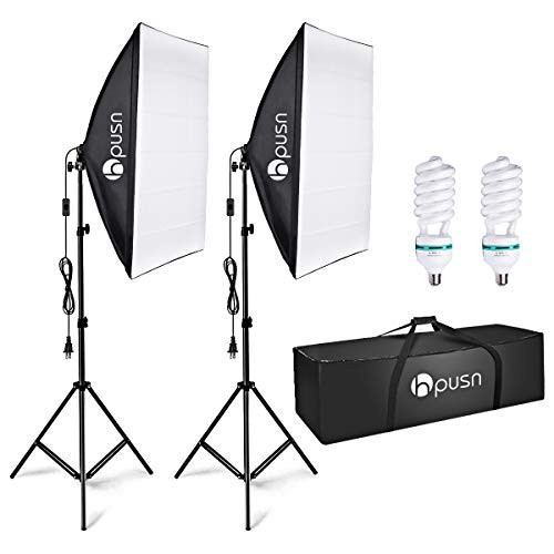HPUSN Softbox Lighting Kit Professional Studio Photography Continuous Equipment with 85W 5500K E2... | Amazon (US)