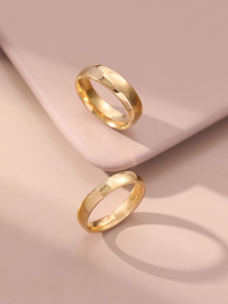 2pcs Minimalist Solid Ring | SHEIN