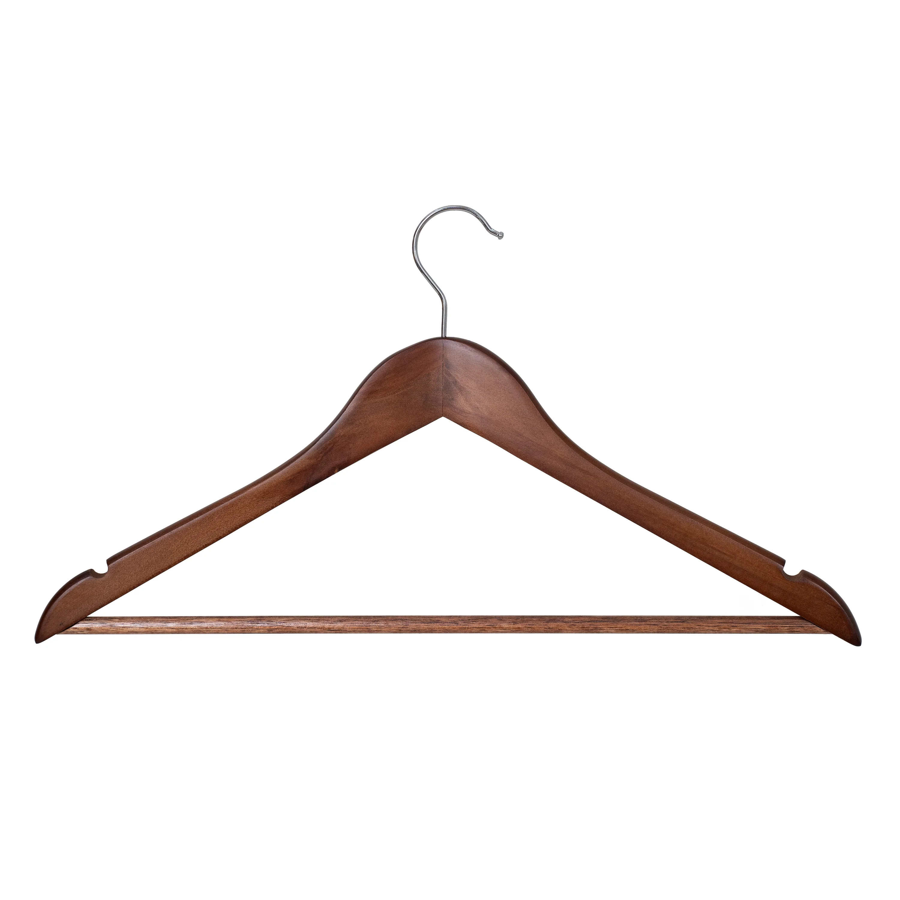 Better Homes & Gardens Wood Suit Hangers for Adult, 5 Pack, Walnut Finish - Walmart.com | Walmart (US)