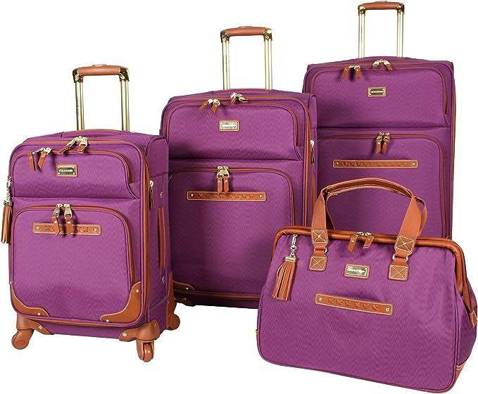 Steve Madden Designer Luggage Collection - 4 Piece Softside Expandable Lightweight Spinner Suitca... | Amazon (US)