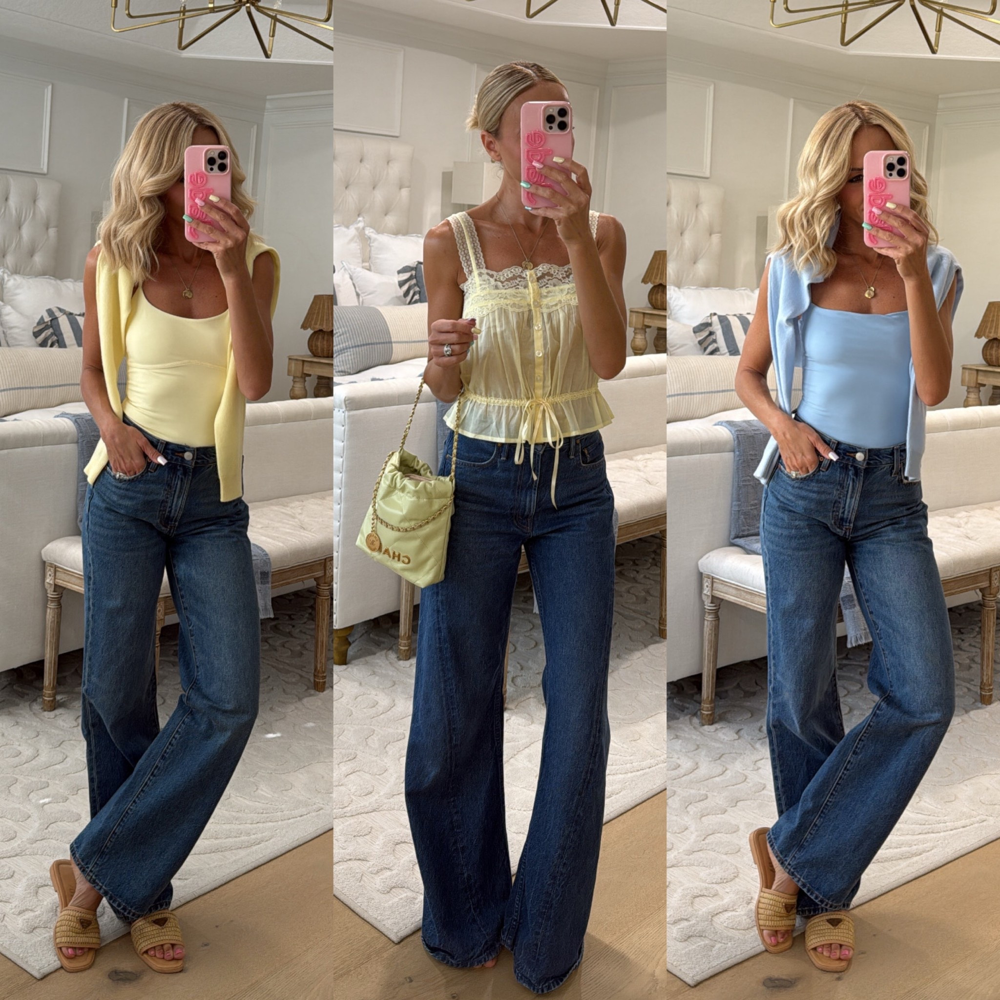 Recent tops. All are true to size. I got xs in the first and last photo and xxs in the top in the middle photo 