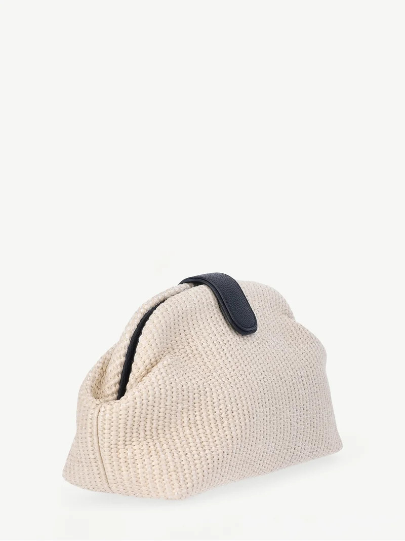 Free Assembly Women's Textured Clutch Handbag, Straw | Walmart (US)