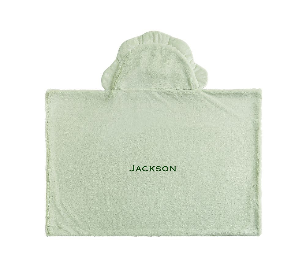 Dino Fur Baby Hooded Towel, Sage | Pottery Barn Kids