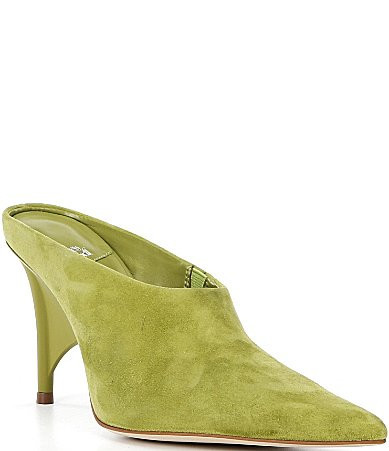 Jeffrey Campbell Vader Suede Sculpted Heel Dress Mules - 6 | Dillard's