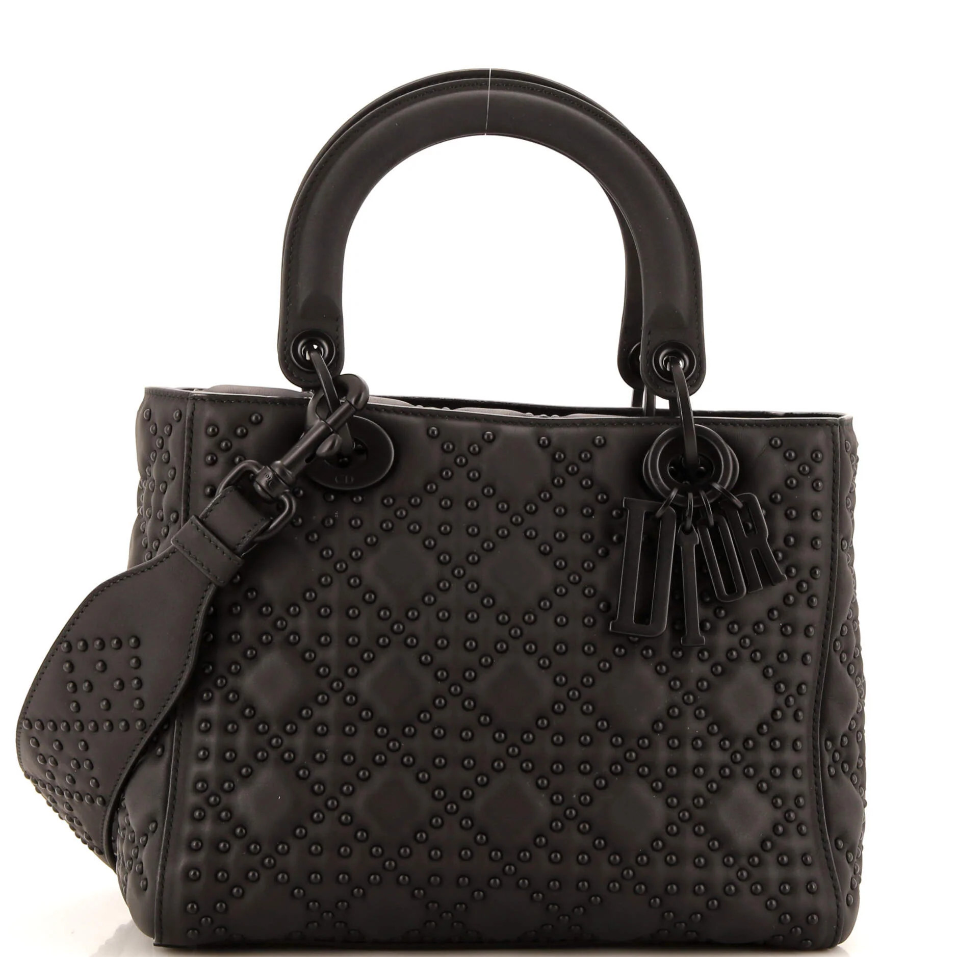 Ultra Matte Supple Lady Dior Bag Cannage Studded Lambskin Medium | Shop Simon