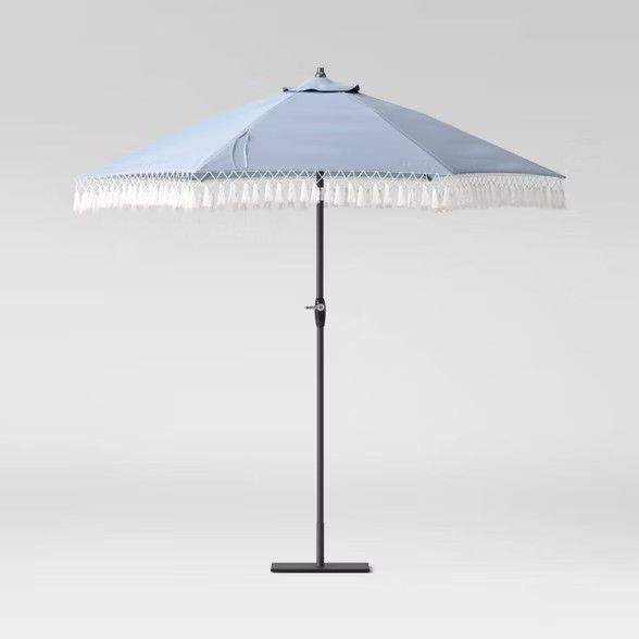 9' Round Fringe Patio Umbrella DuraSeason Fabric™ - Opalhouse™ | Target