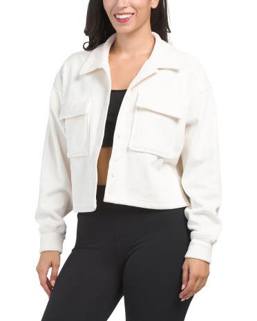 Dreamy Rib Montana Hi Low Crop Shacket | TJ Maxx