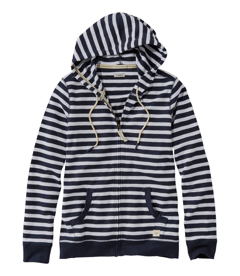 Women's Organic Cotton Hooded Sweatshirt, Long-Sleeve Stripe | L.L. Bean