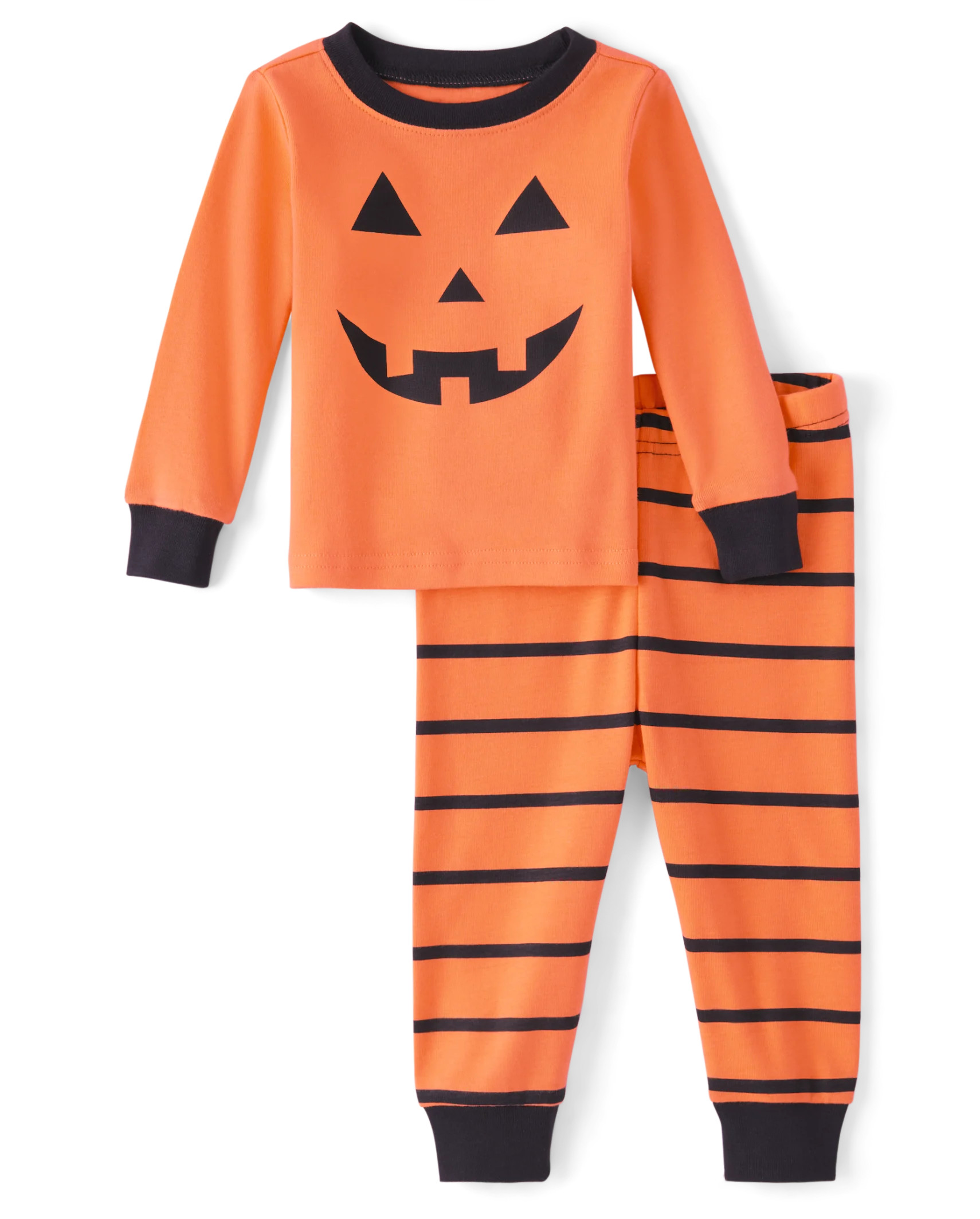 Unisex Baby And Toddler Pumpkin Snug Fit Cotton Pajamas - black | The Children's Place