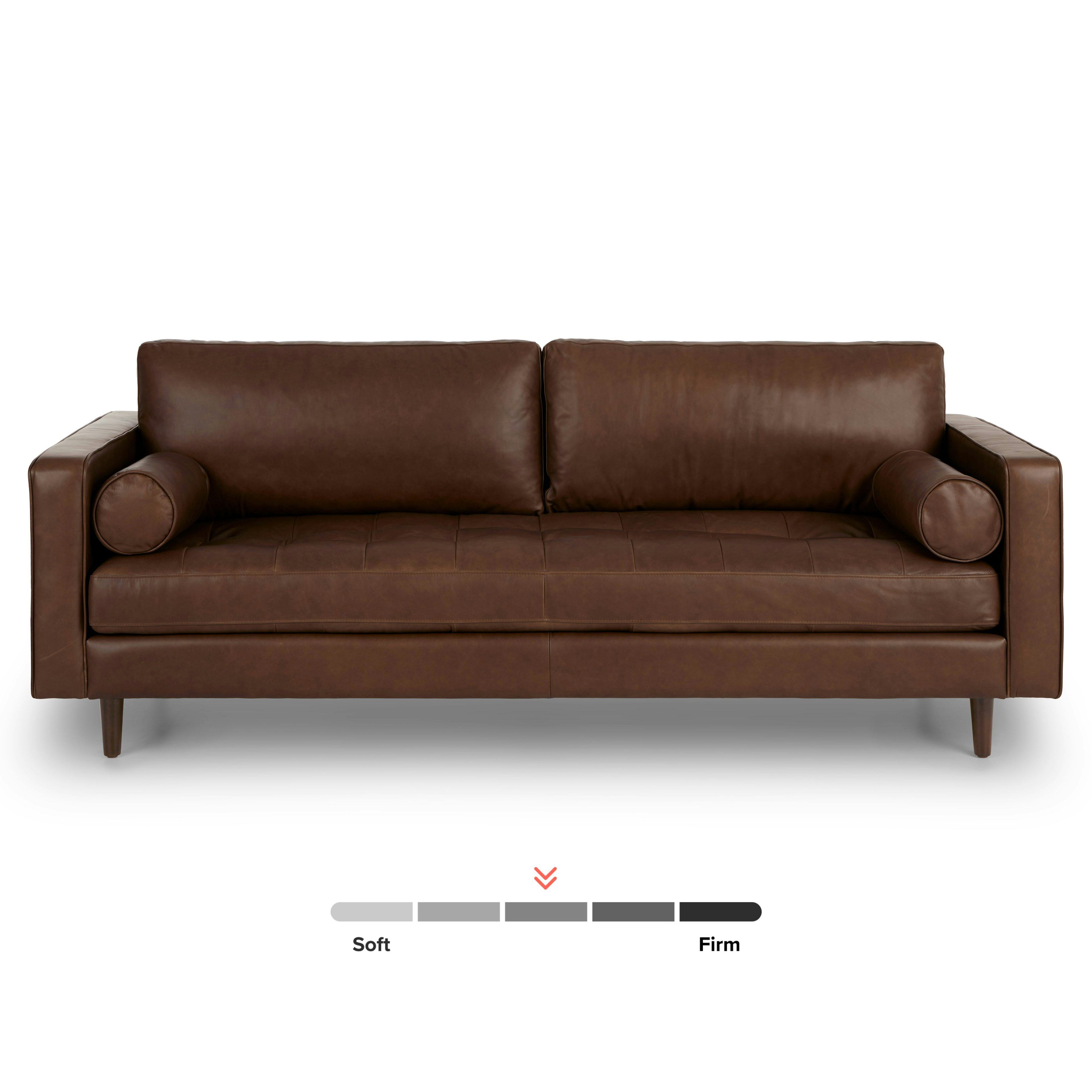 Sven 88" Tufted Leather Sofa - Charme Chocolat | Article