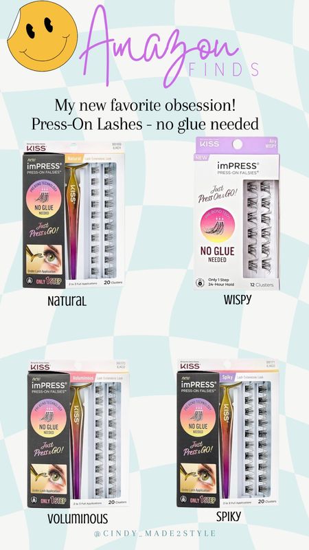 Your newest beauty obsession! Press On Lashes that require no glue! Just press and go! I’m obsessed with these and they come in different styles! 
They are a 24hr wear but mine stayed in for 4 days! If you struggle with putting lashes on then you need these! 

#LTKbeauty #LTKfindsunder50 #LTKstyletip