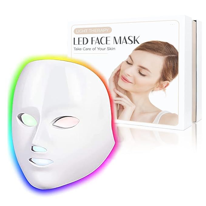 Red Light Therapy for Face, Led Face Mask Light Therapy, 7-1 Colors LED Facial Skin Care Mask | Amazon (US)