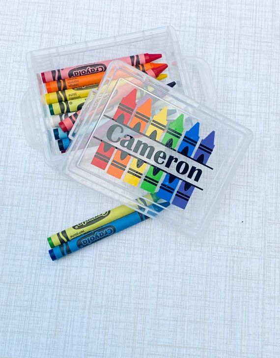 Personalized Crayon Box / Personalized School Supplies / Back - Etsy | Etsy (US)